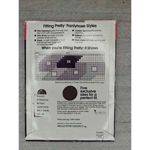 Vintage Hanes Queensize Sheer Sandalfoot Pantyhose Style 751 1X Barely There - Picture 3 of 3